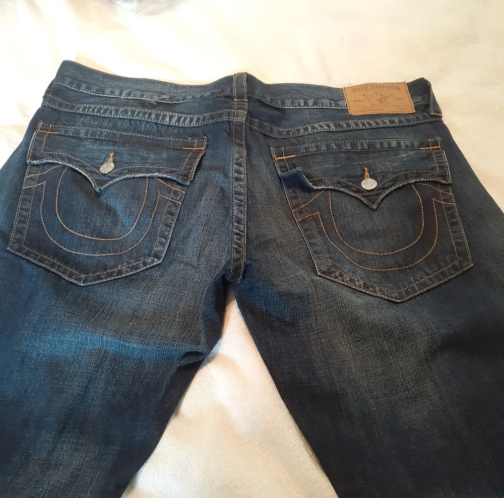 🛍True Religion Ricky Men's World Tour Straight Leg Blue Jeans Sz 40X34